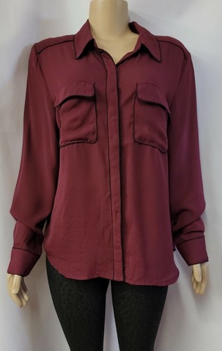 Premise Studio Long Sleeve Burgundy Women's Blouse size XL NWT! #C