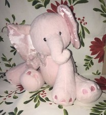 First  Main Kelli Pink Elephant with Ribbon Plush Stuffed Animal 8" 2012