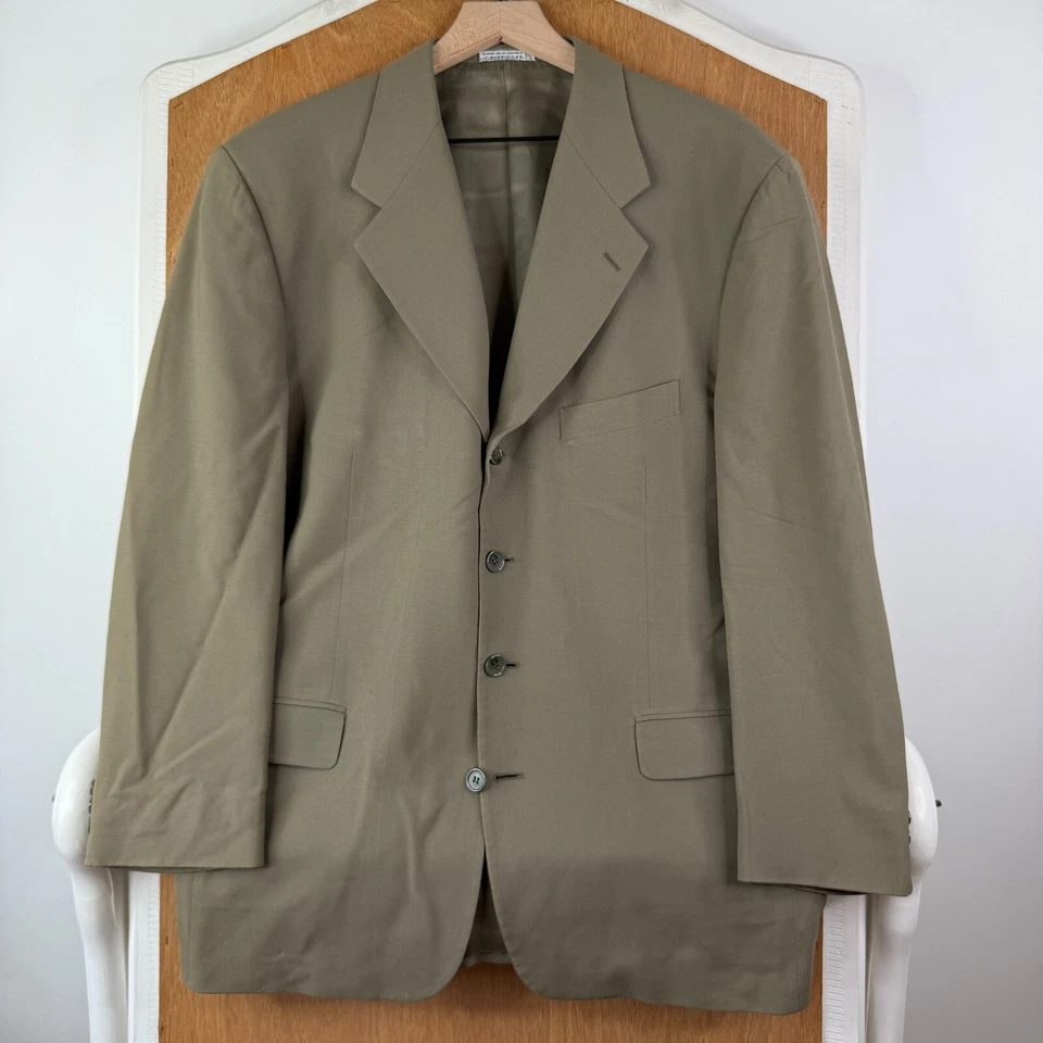 Traje Ungaro Para Hombre 44R Tostado 4 Botones 100% Lana Pantalones 32x28 Plisado Frente París Foto 2 de 4