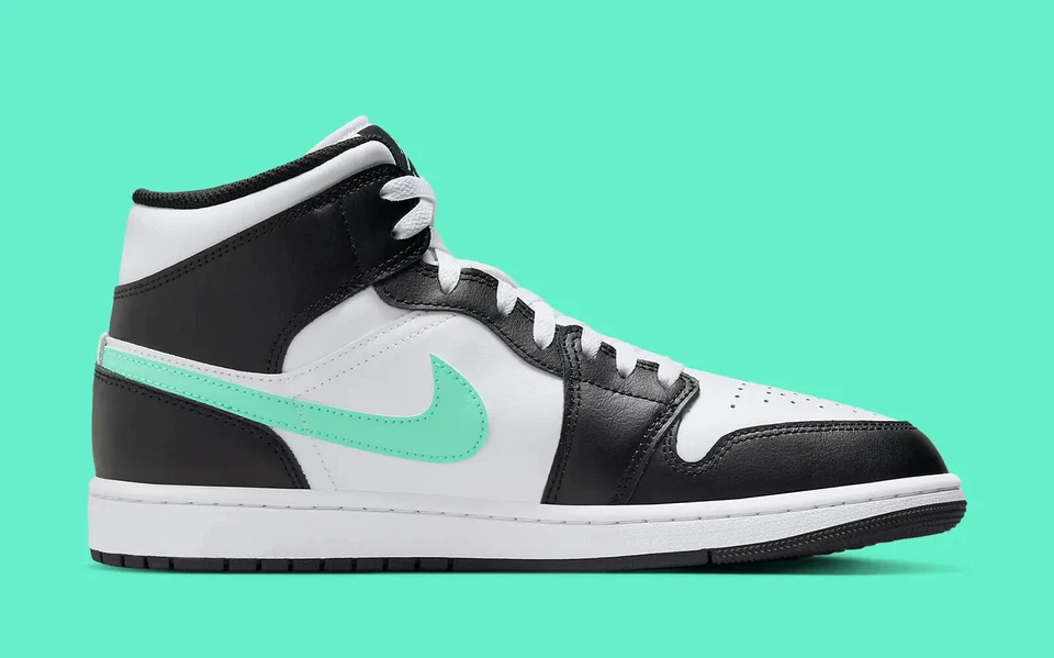 Nike Air Jordan 1 Mid Shoes White Green Glow Black DQ8426-103 Men's Multi Size - Image 4 of 4