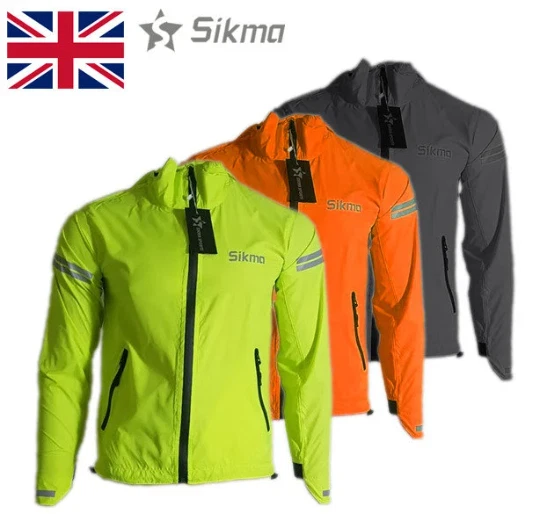 Mens Cycling rain jacket Hooded casual wear waterproof outdoor running top S-2XL