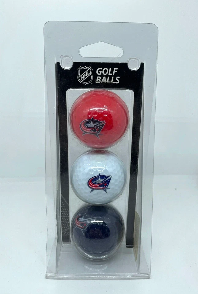 Paquete de 3 pelotas de golf Columbus Blue Jackets NHL nuevas con licencia oficial Foto 2 de 3
