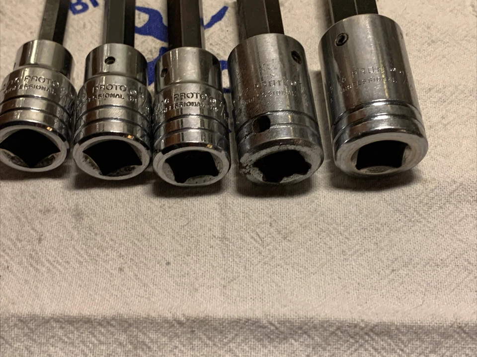Proto Professional 1/2" Drive 5 Pc SAE Hex Bit Socket Set 5/16" - 9/16" - Image 4 of 4