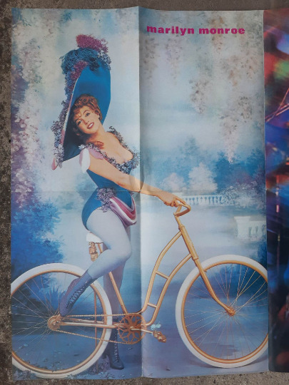 Marilyn Monroe Vintage Poster Original 1976 Collage Bicycle Girl Marilyn Monroe