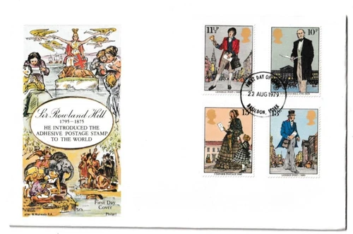 22/8/1979 UK GB FDC - Rowland Hill - Mulready Envelope - Basildon FDI Postmark