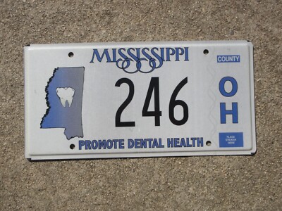 Mississippi Promote Dental Health License Plate Dentist Teeth MS 246OH