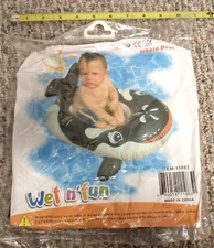 Wet N Fun Whale Boat Orca Inflatable Pool Float NIB Sealed