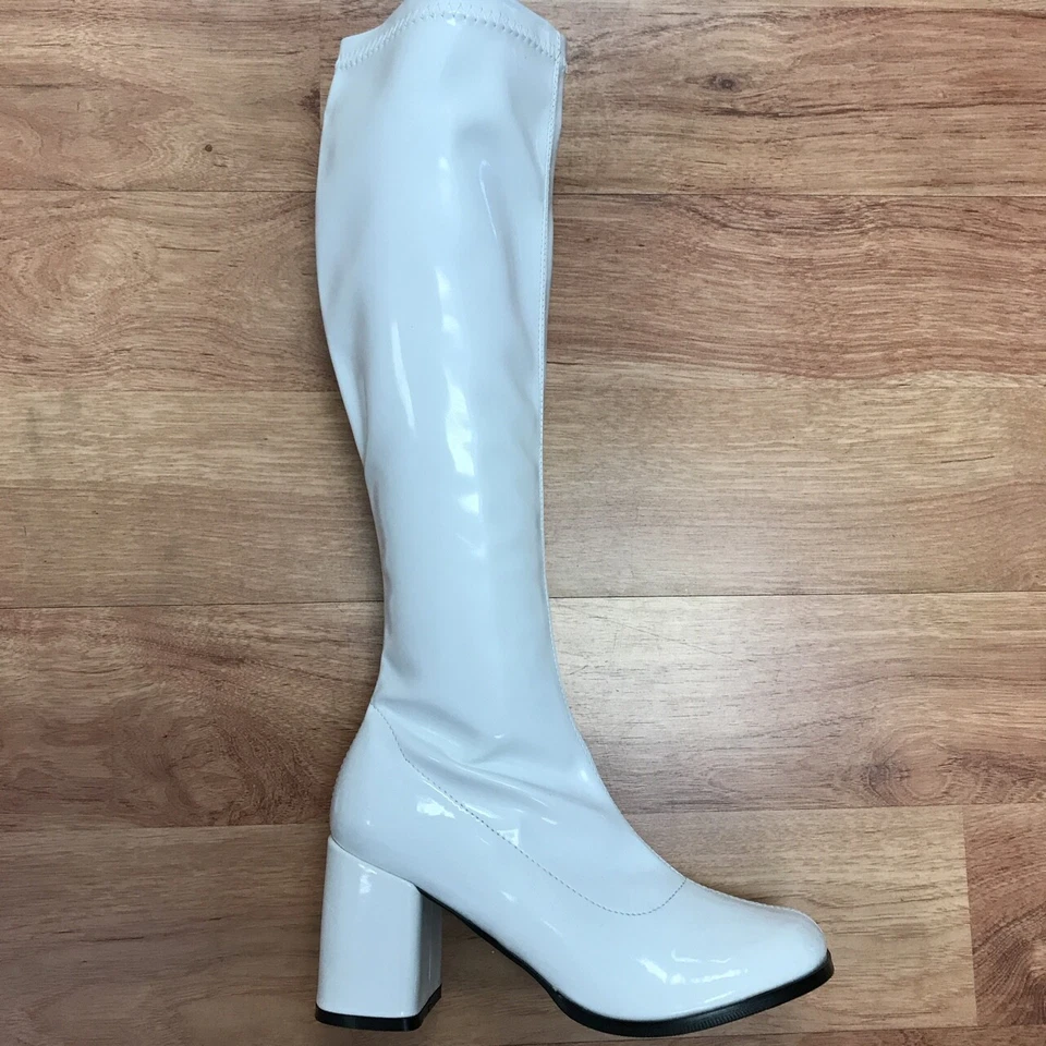 Botas Gogo Damas Color Surtido Brillante Patente Hechas por el Hombre Retro Disfraz Bota Foto 3 de 4