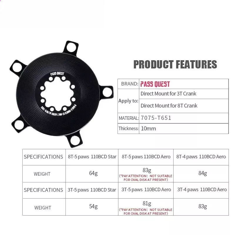 110BCD Chainring 4 Bolt 5 Hole Converter for Gravel Road Bike Axs 12 Speed Crank - Image 2 of 4