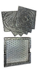 6pc Square Table Mats Flower Design Coaster set Coffee Tea Cup Mug Place Mats UK