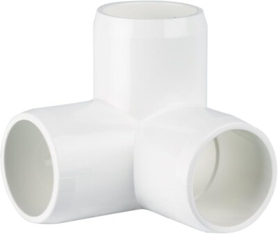 3/4'' Furniture Grade 3-Way Corner Elbow PVC Fitting - 16 Pack