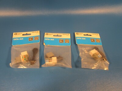 LOT of 3 COMMERCIAL ELECTRIC 1000 023 189, CAT5e JACK CONNECTORS