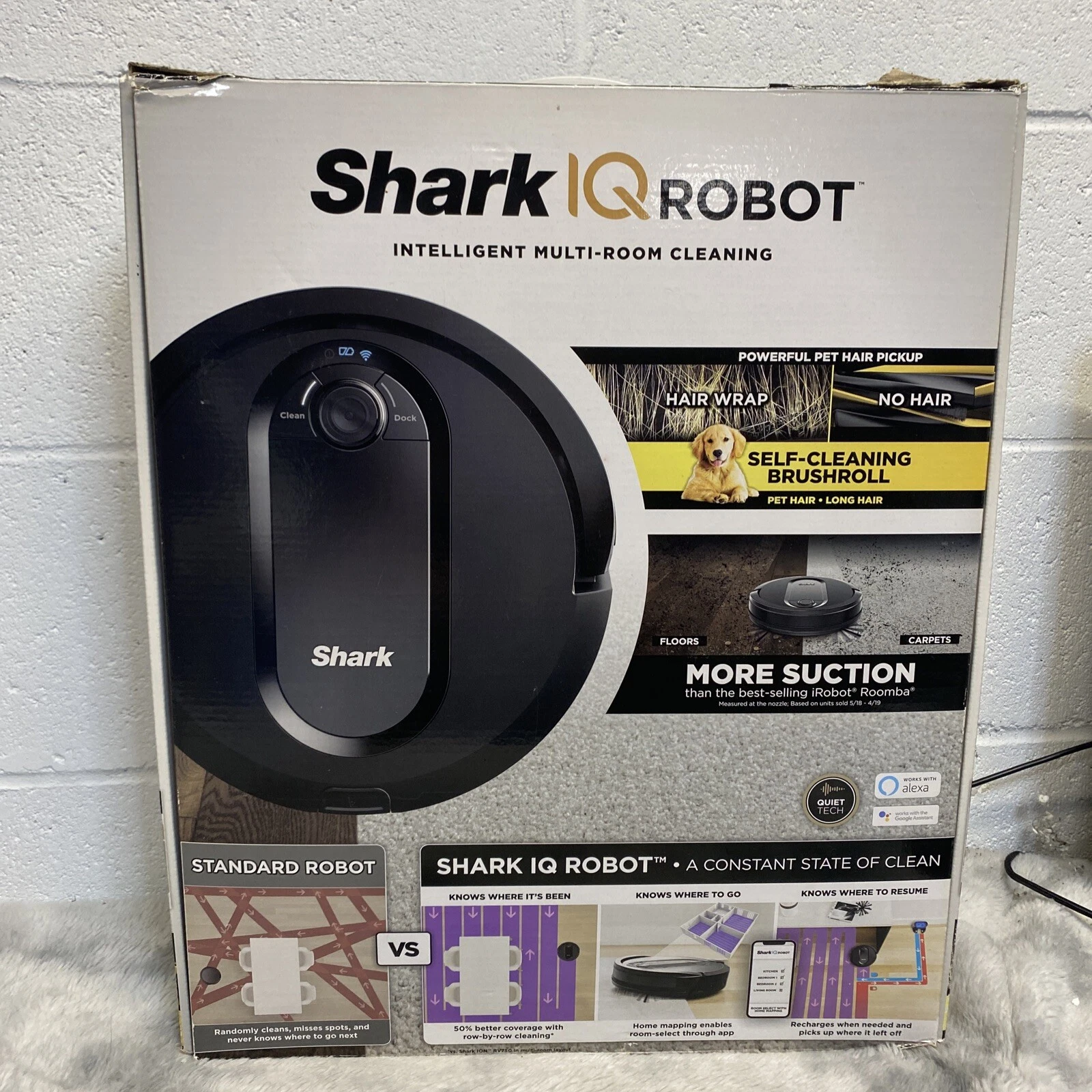 Shark IQ Robot Vacuum RV1000 Wifi Intelligent Multi-Room Cleaning Used W/Box