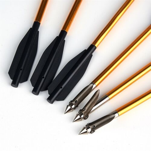 6/12pz Bulloni da Pesca Caccia Alluminio 6,8 Pollici 6mm Frecce Pistola Pesca con Arco - Foto 14 di 24