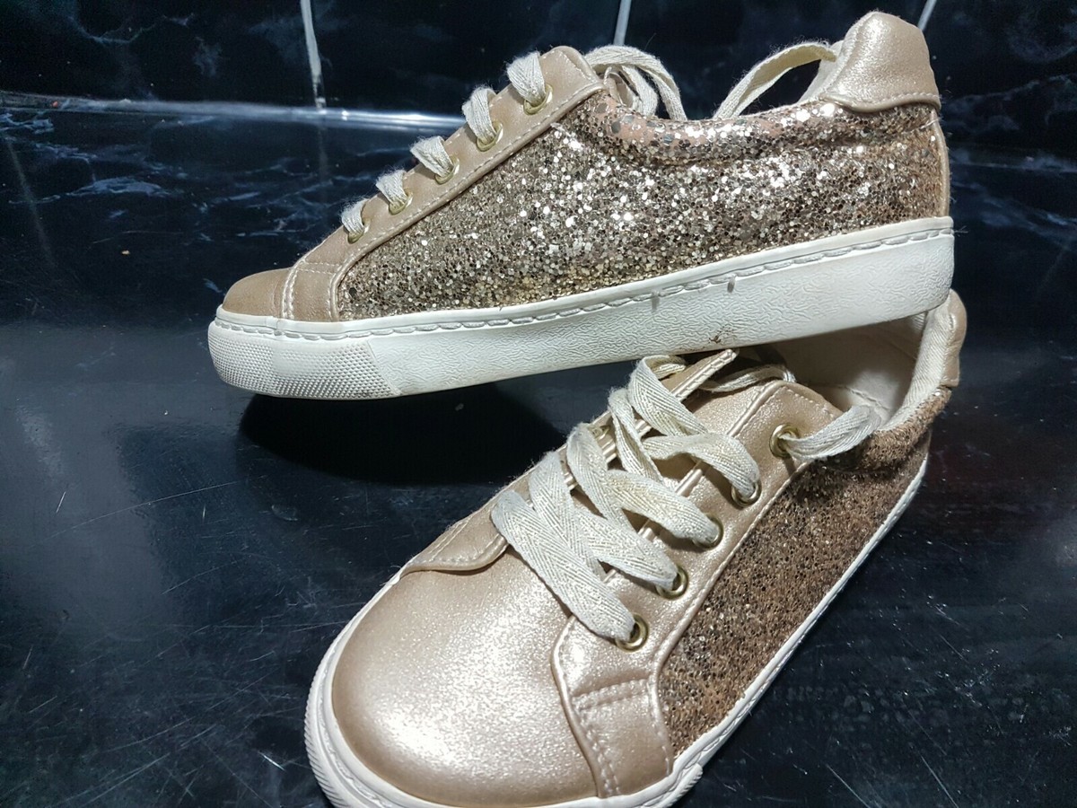 Trainers Girls Gold Glitter Sneakers Girls Gold Glitter Sneakers