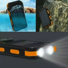 2025 Waterproof Solar Power Bank 10000mAh Portable External Battery Charger US