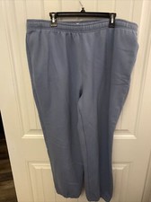 E194 LANDS END Serious Sweat Drawstring Blue Sweatpants Size 44-46 EUC