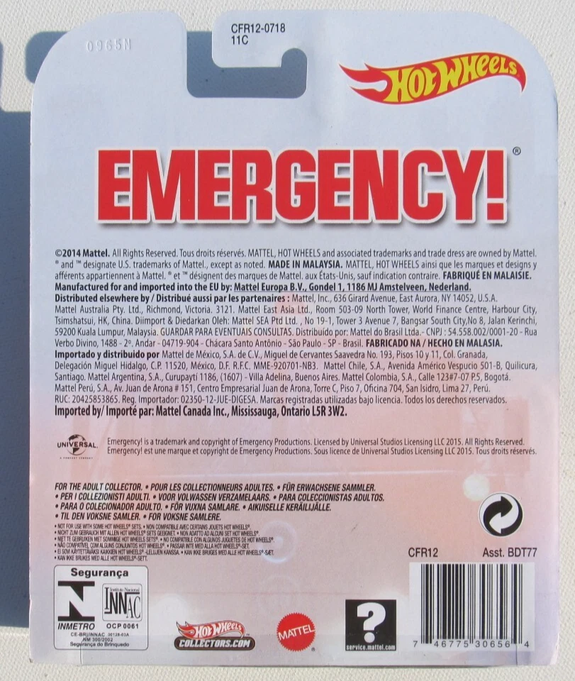 HOT WHEELS 2014 RETRO ENTERTAINMENT EMERGENCY! LOS AC 51 FIRE DEPT RESCUE SQUAD - Image 3 of 4