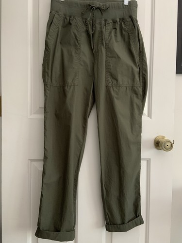 NWT Lou & Grey Green Lightweight Utility Elastic waist w Drawstring Pants Size S