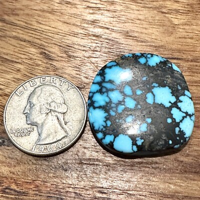 Natural Cloud Mountain Hubei Turquoise Cabochon - Backed - 43 Carats