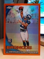 2010 Topps CHROME DeMARYIUS THOMAS DENVER Broncos *ORANGE REFRACTOR* ROOKIE CARD