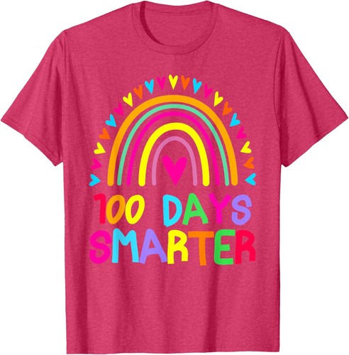 100th Day of School Teacher - 100 days smarter rainbow T-Shirt Hoodie - Picture 11 of 12