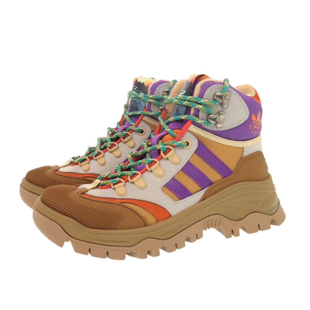 AUTHENTIQUE GUCCI 721394 chaussures de trekking coupe haute pointure 38 adidas sneakers marron