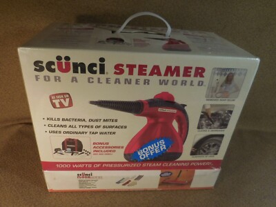 SCUNCI Steamer Steam Cleaner w Bonus Floor Mop Kit Sealed