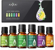 Essential Oil Gift Set, Aromatherapy, Diffuser, Humidifier, Candle 6 Pure Oils