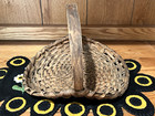 FARMHOUSE Antique Oak Primitive Fixed Handle Flower Gathering Basket Amish 1930s — photo 1