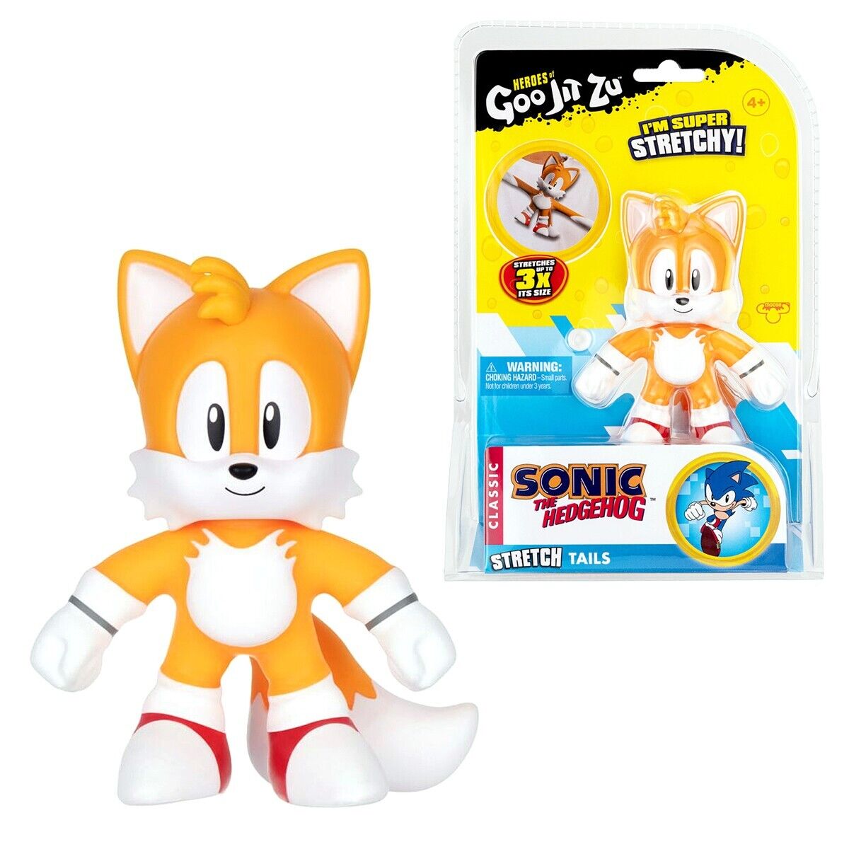 5" TAILS figure GOO JIT ZU heroes of SONIC THE HEDGEHOG moose STRETCH classic