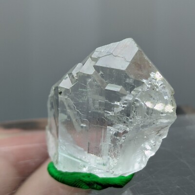 Natural Water Clear Step Formation Structure Twisted Gwindel Quartz Crystal, 24g
