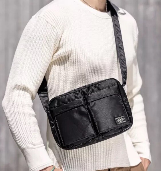 Yoshida Porter Bag Tanker Shoulder Nylon Black White Polka Yoshida Porter Bag Tanker Shoulder Nylon Black White Polka