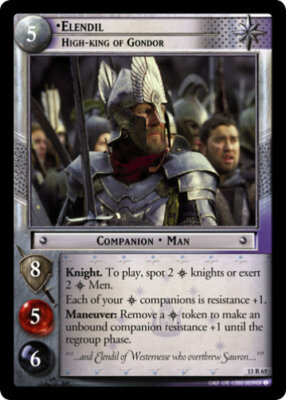 LOTR TCG Bloodlines ELENDIL HIGH KING OF GONDOR 13R65 GEM MINT Top Shelf Card