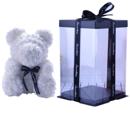 25cm Artificial Rose Teddy Bear Flower with Gift Box Valentine's Gift - Picture 5 of 24