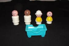 Vintage Fisher Price Little People 2 Doctor's Baby Boy Girl Baby Crib