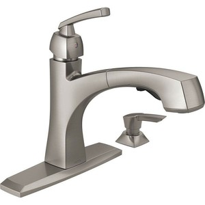 Delta Montauk Single Handle Pull Out Sprayer Kitchen Faucet With