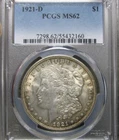 1921-D Morgan Dollar Silver ---- MS-62 PCGS Graded Coin ---- #181C