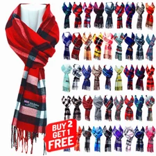 Winter Warm 100% Cashmere Plaid Scarf High Quality Scotland Made Wool Scarves