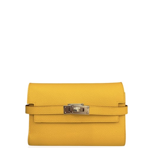 Hermes Medium Kelly Wallet 9d Jaune Amber Epsom (tz060726a2)