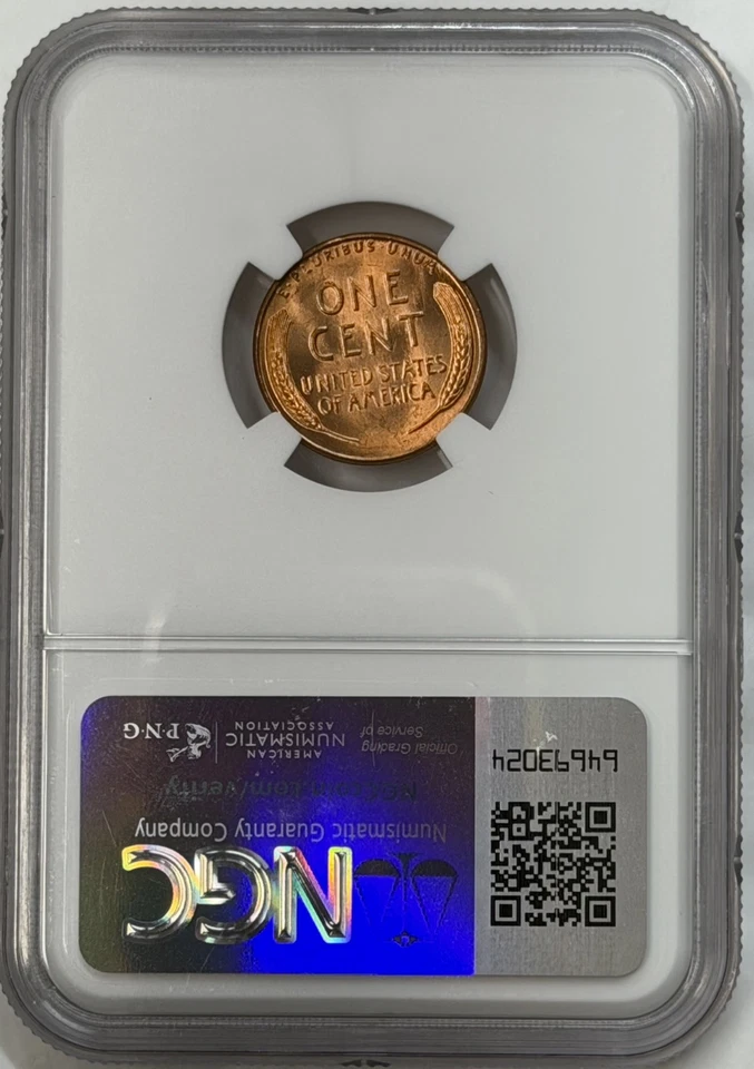 1958 Lincoln Wheat Cent NGC MS66 RD - Image 2 of 2