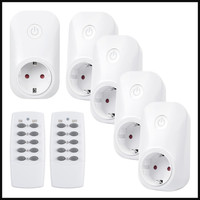 Funksteckdosen Set 5Er FüR GeräTe Mit 30M Reichweite, Weiß, 3680W, 16A, 2