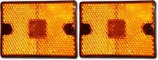 Two-2 Led Amber Marker Clearance Light Reflective 2x2 34 Square Stud Trailer Two-2 Led Amber Marker Clearance Light Reflective 2x2 34 Square Stud Trailer