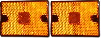 TWO-2 LED Amber Marker Clearance Light Reflective 2x2 3/4''  square stud trailer