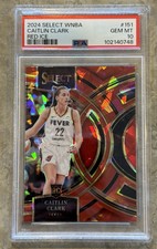 PSA10 Gem Mint 2024 Select WNBA Caitlin Clark Red Ice Premier Prizm Rookie #151