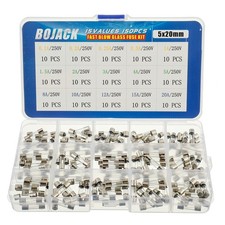 250V Fast Blow Glass Fuses Assortment Kit 5x20 mm 0.1 A Values 150 Pcs