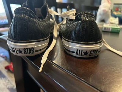 Converse all star chuck Taylor  rare  women s size 6 black white satin cheetah 