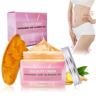 Anti Cellulite Creme Fettverbrenner Guasha Stein Bauch Beine Arme 100g