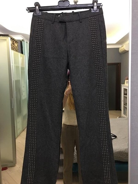 Women Diesel Black Gold Trousers Grey Cashmere 34