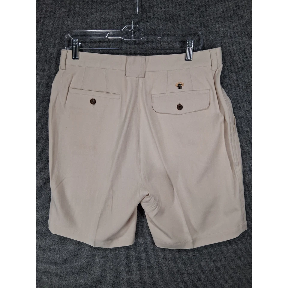 Pantalones Cortos Tommy Bahama Seda Para Hombre Talla 33 Plisados Golf Informales Beige Foto 4 de 4